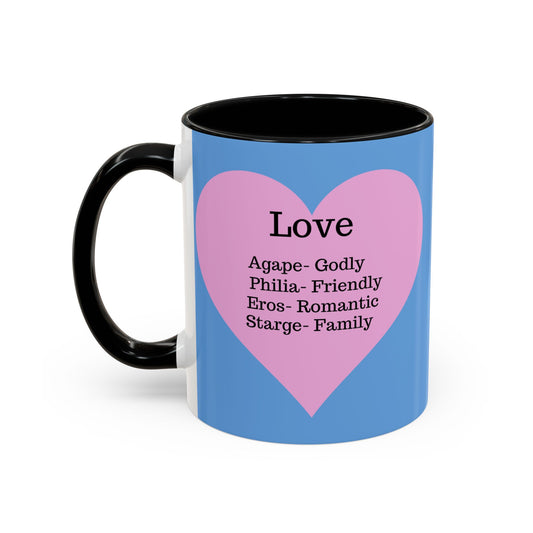 Charming Heart Accent Coffee Mug (Light blue)