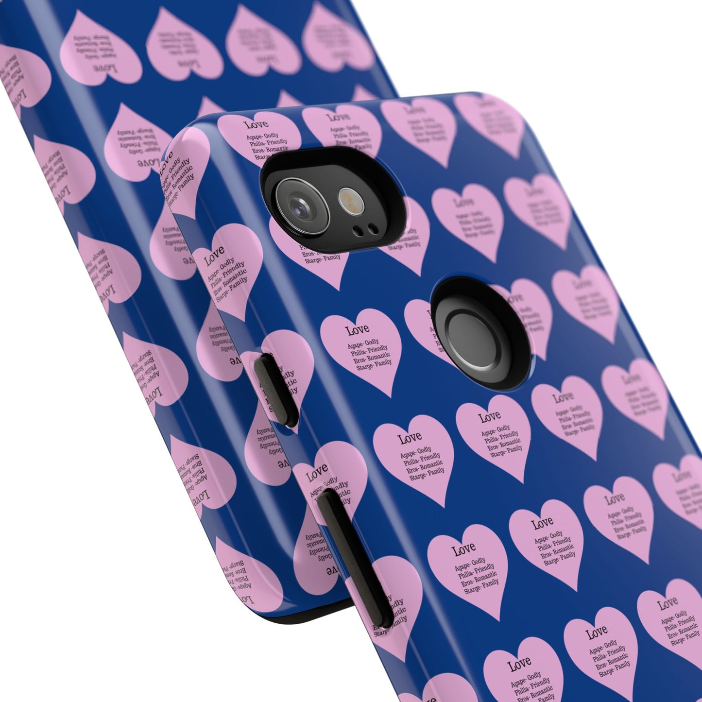 Hearts-A-Flutter Phone Case (iPhone, Google Pixel)(Dark blue)