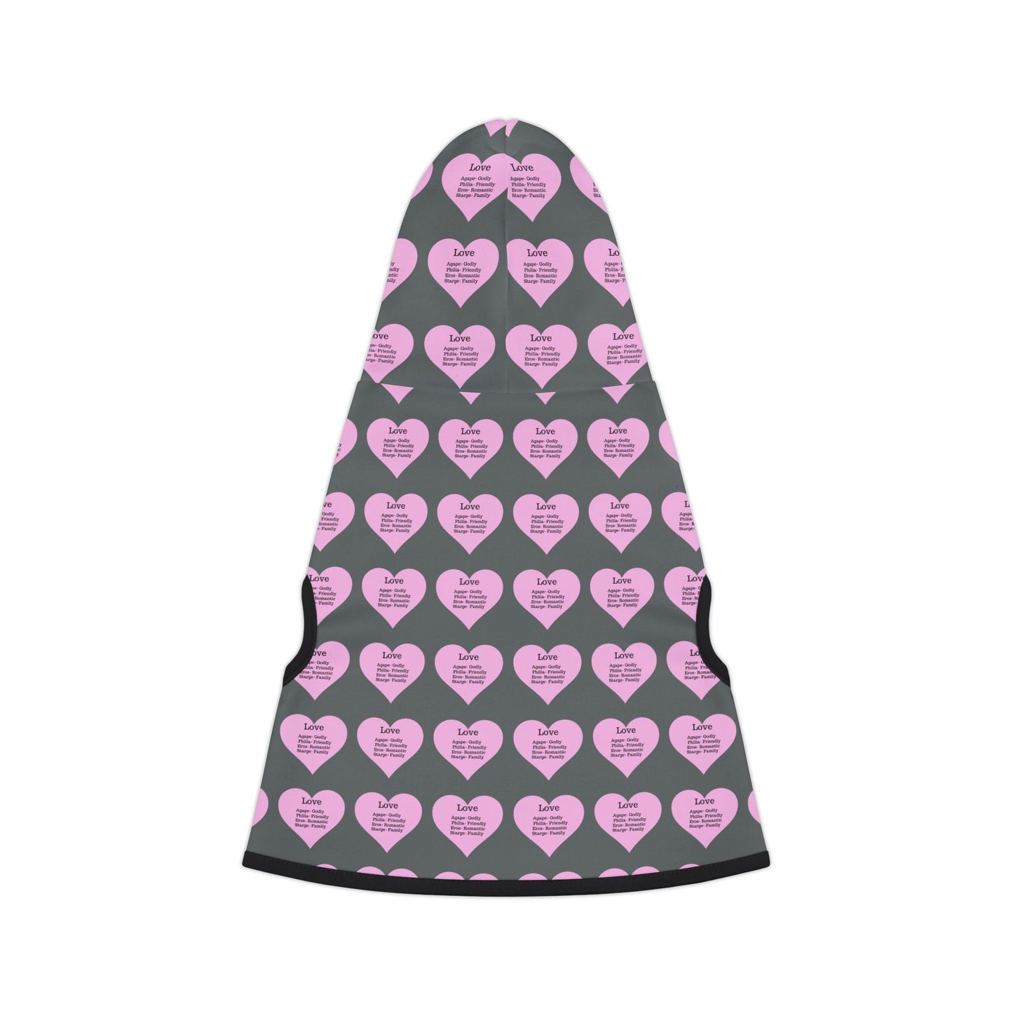 Charming Heart Pet Hoodie Pattern (Dark grey)