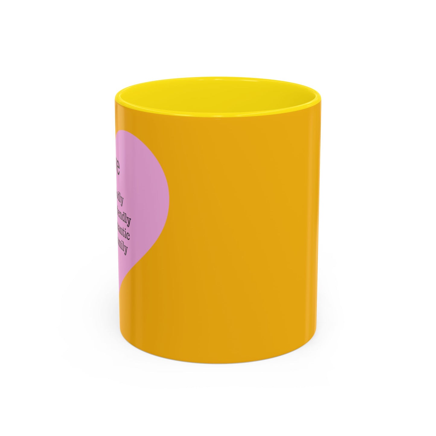 Charming Heart Accent Coffee Mug (Yellow)