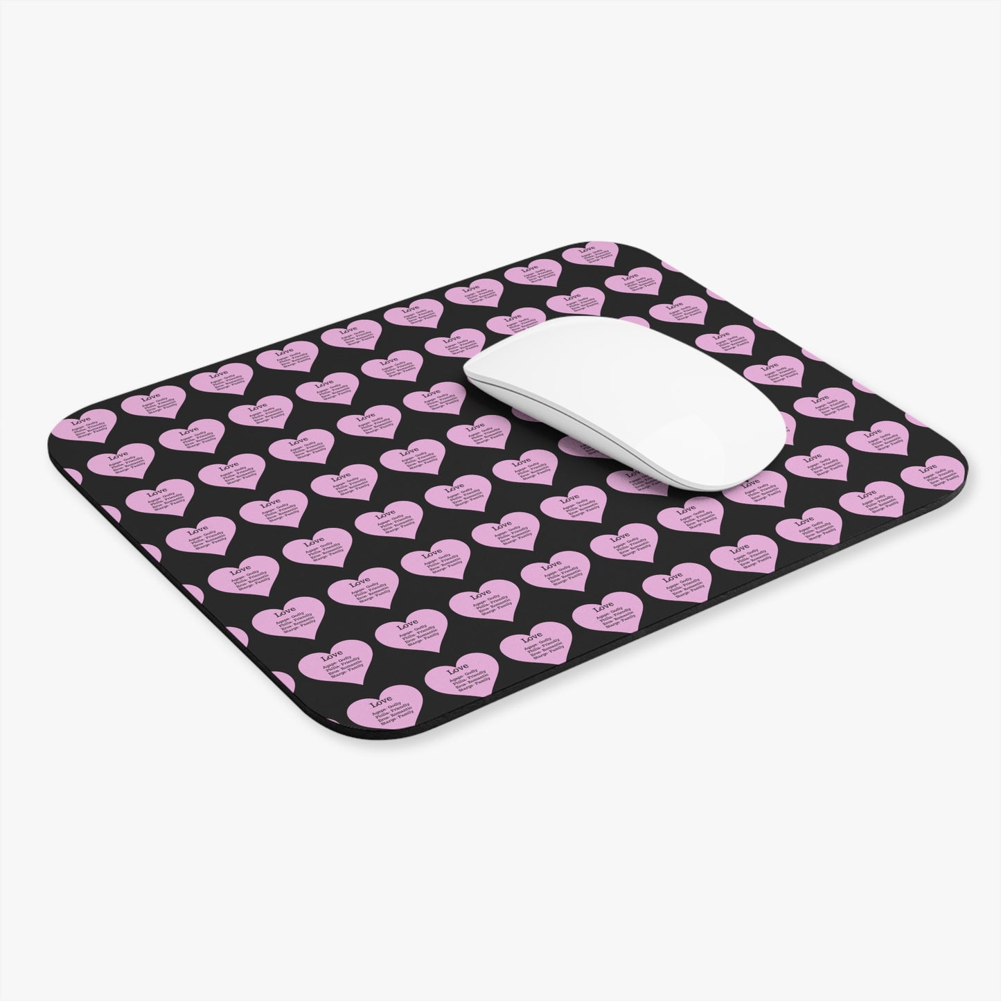 The Four Loves Mouse Pad Pattern Look (Black)