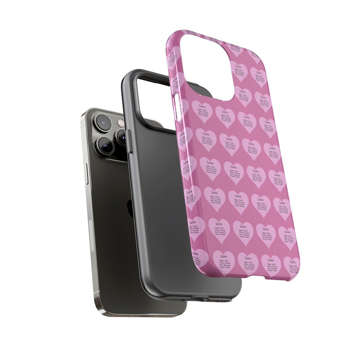 Hearts-A-Flutter Phone Case (iPhone, Google Pixel)(Light pink)