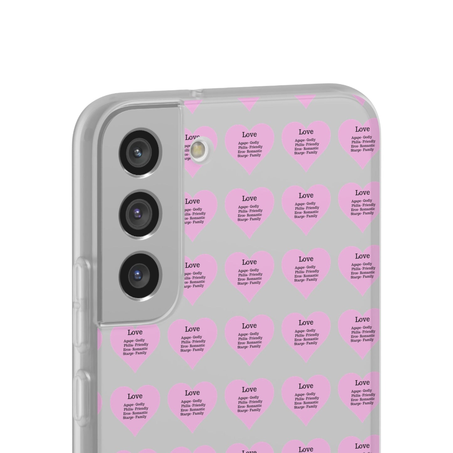 Pink Hearts Transparent Phone Case