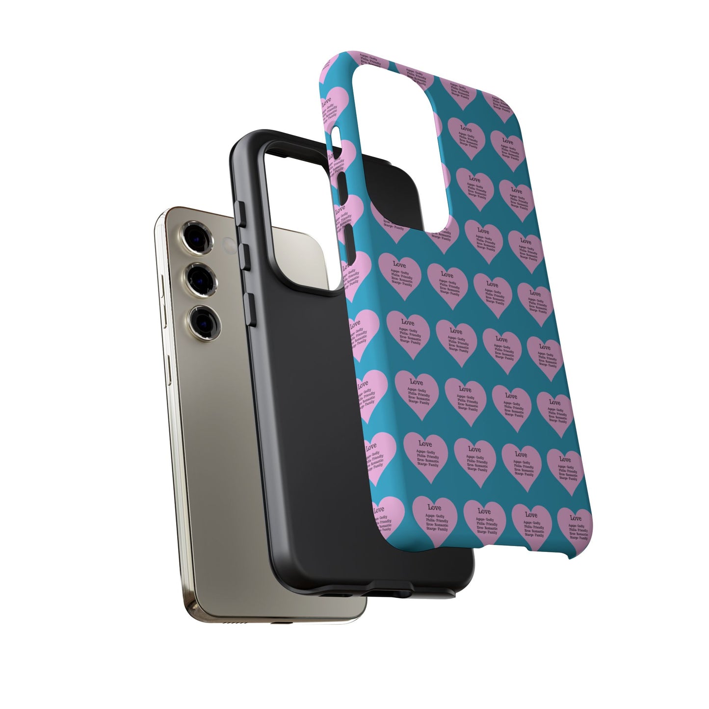 Hearts-A-Flutter Phone Case (Samsung)(Turquoise)