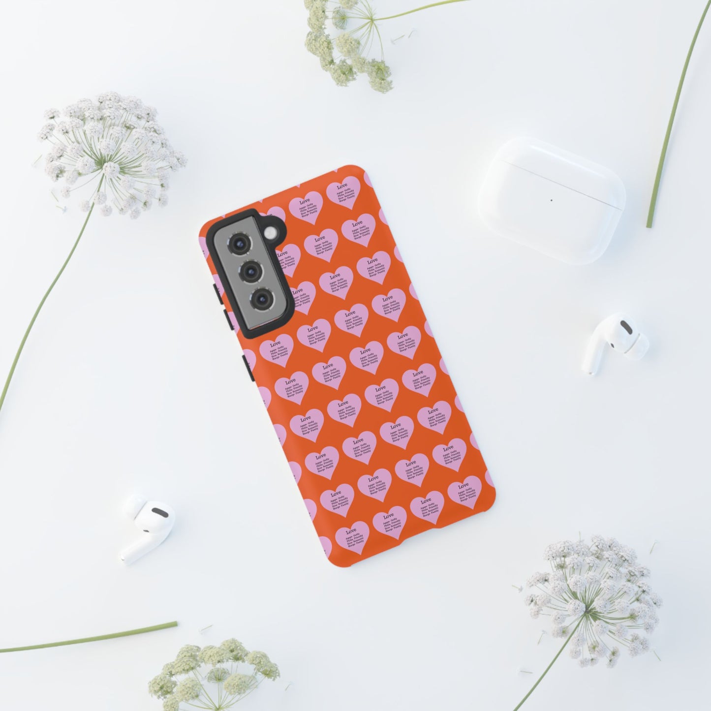 Hearts-A-Flutter Phone Case (Samsung)(Orange)