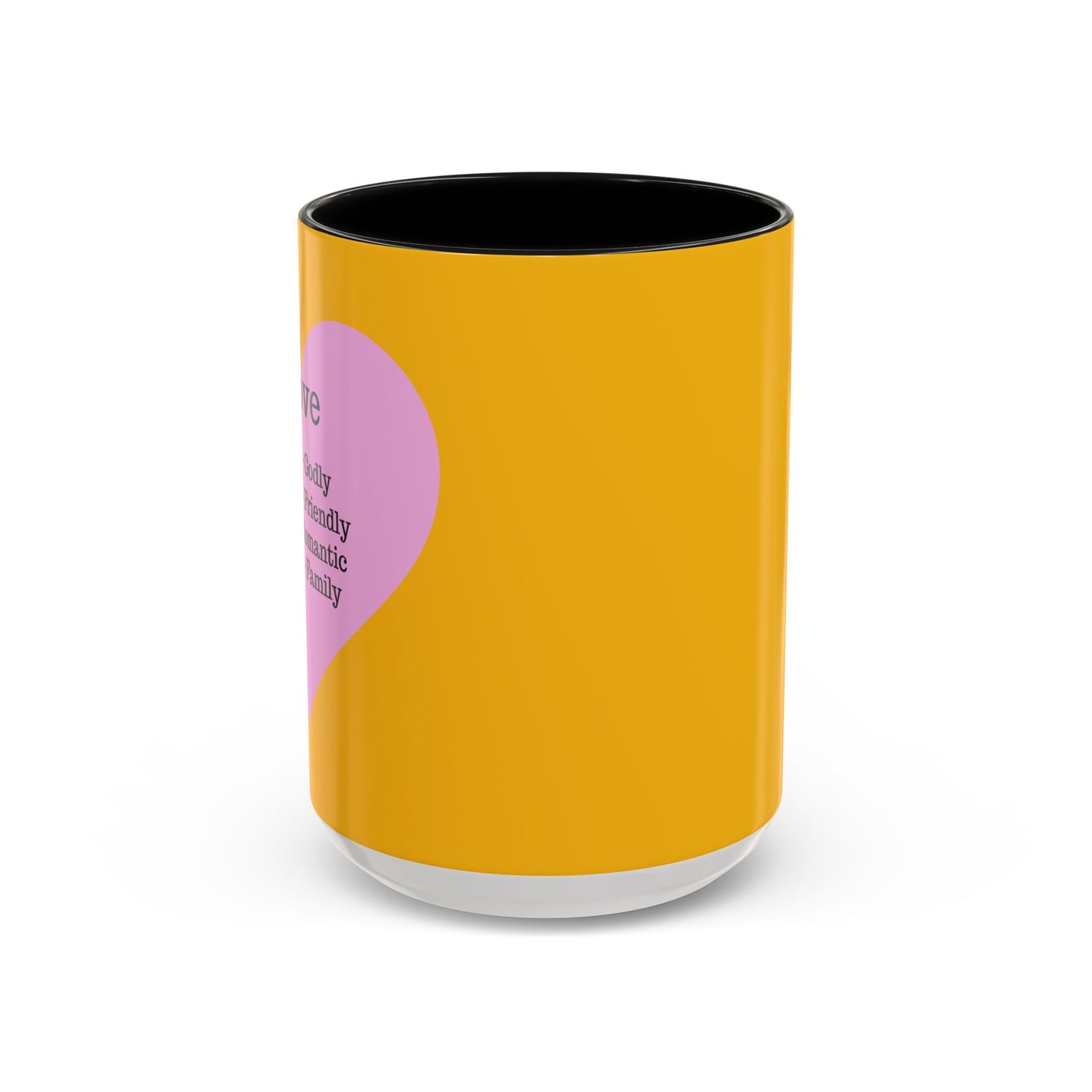Charming Heart Accent Coffee Mug (Yellow)