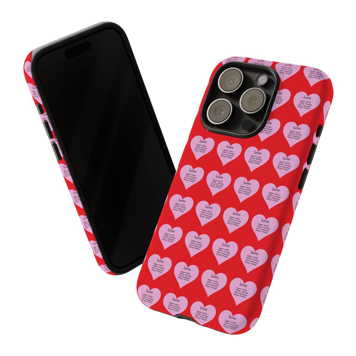 Hearts-A-Flutter Phone Case (iPhone, Google Pixel)(Red)