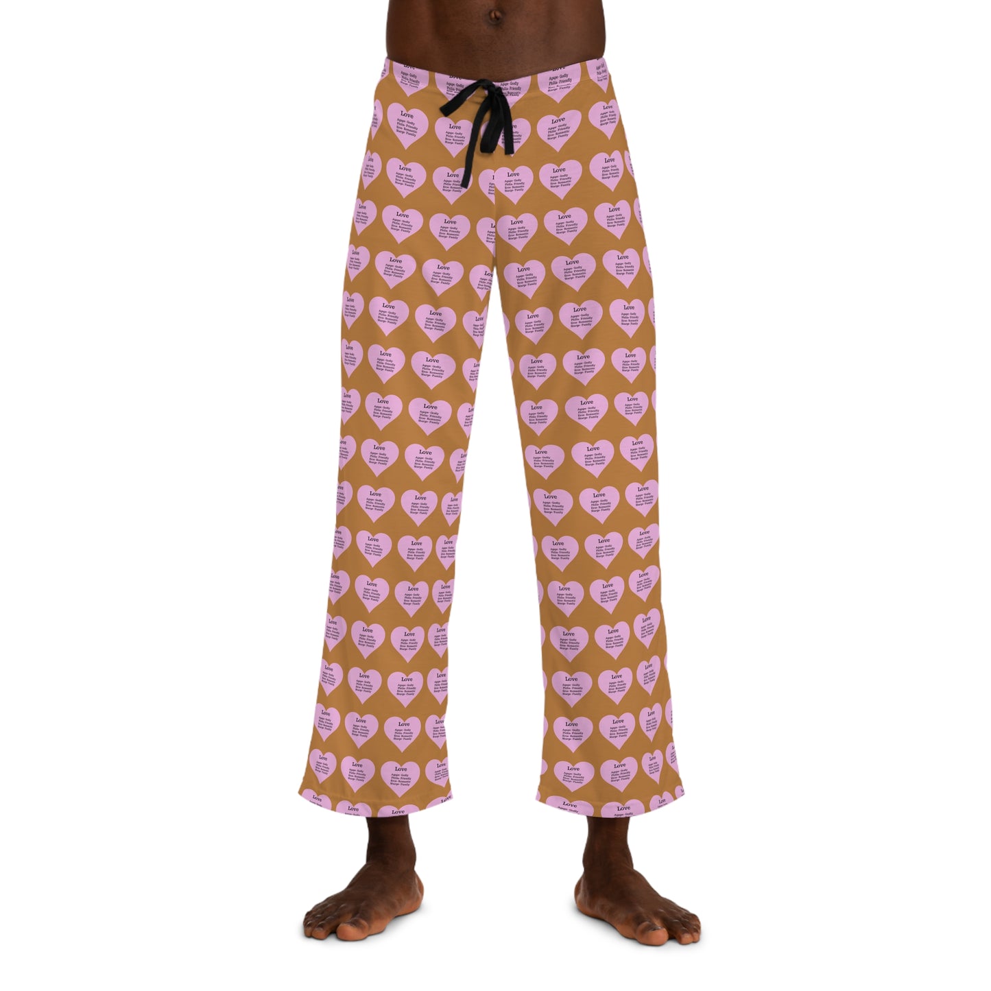Men's All-Over Print Pajama Pants (Light Brown)