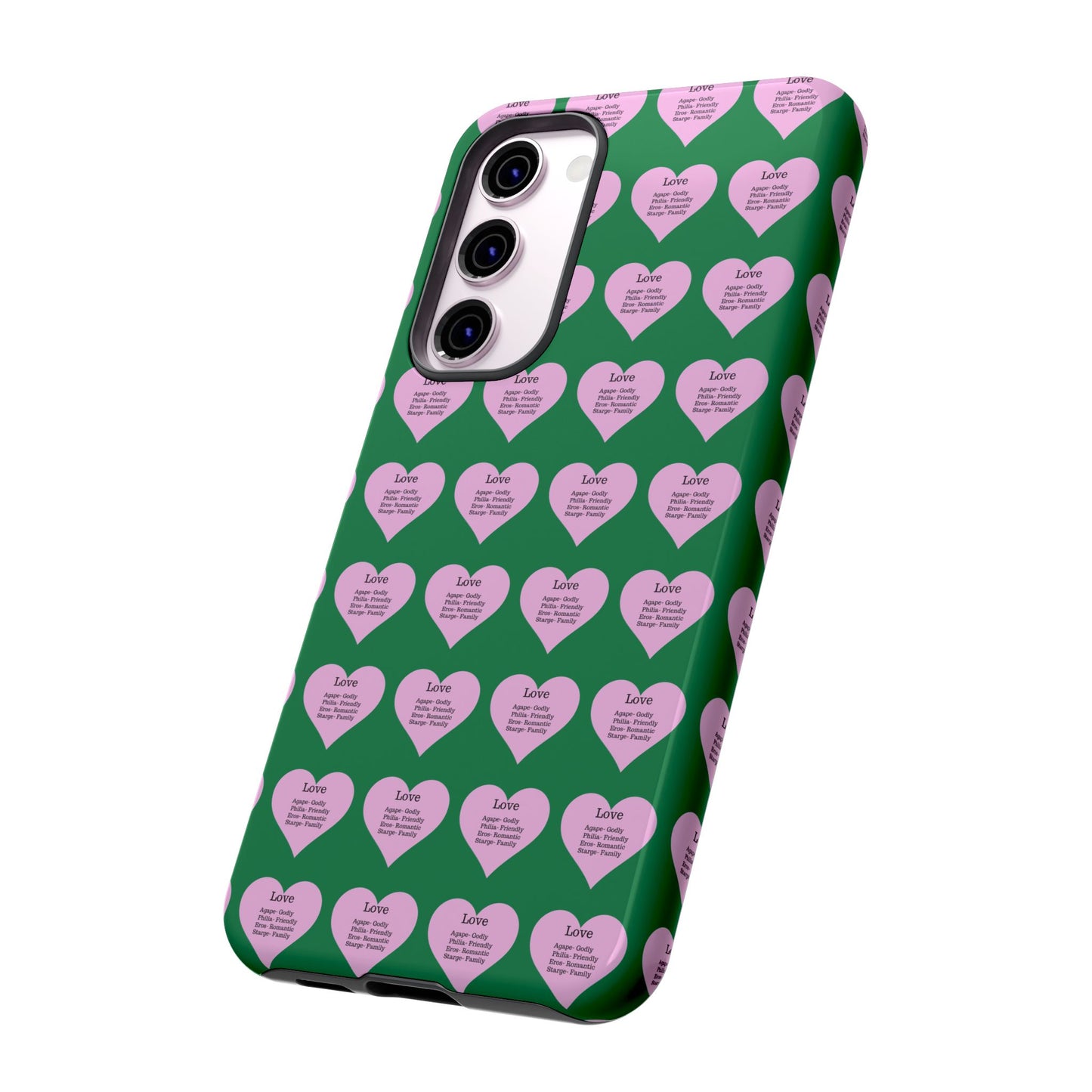 Hearts-A-Flutter Phone Case (Samsung)(Dark green)