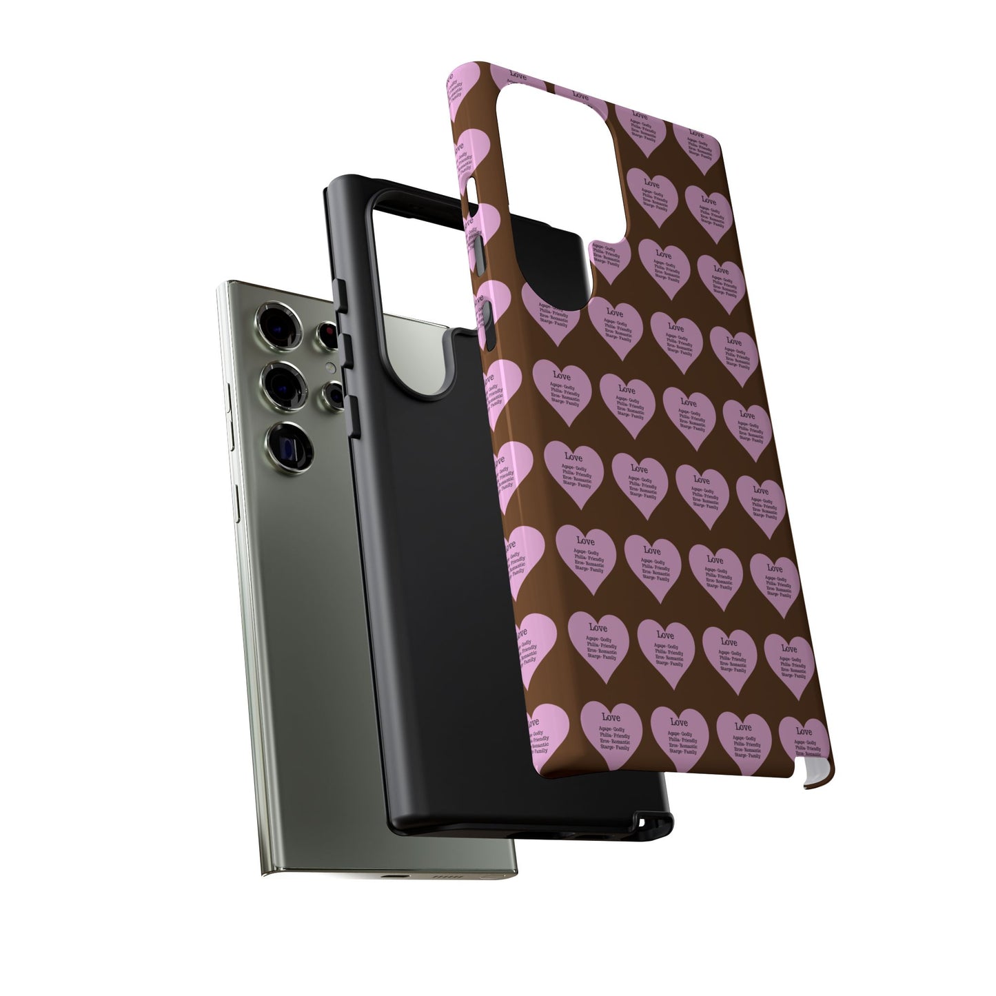 Hearts-A-Flutter Phone Case (Samsung)(Brown)