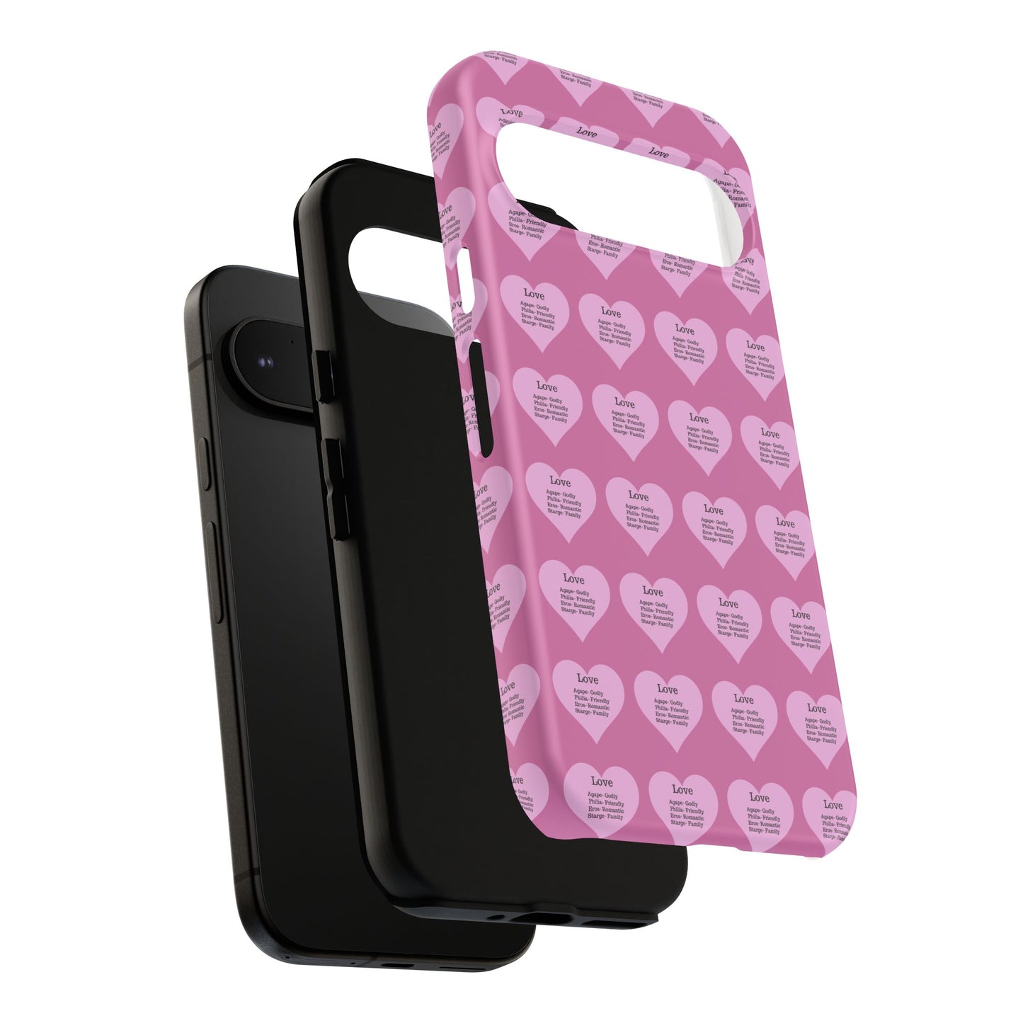 Hearts-A-Flutter Phone Case (iPhone, Google Pixel)(Light pink)