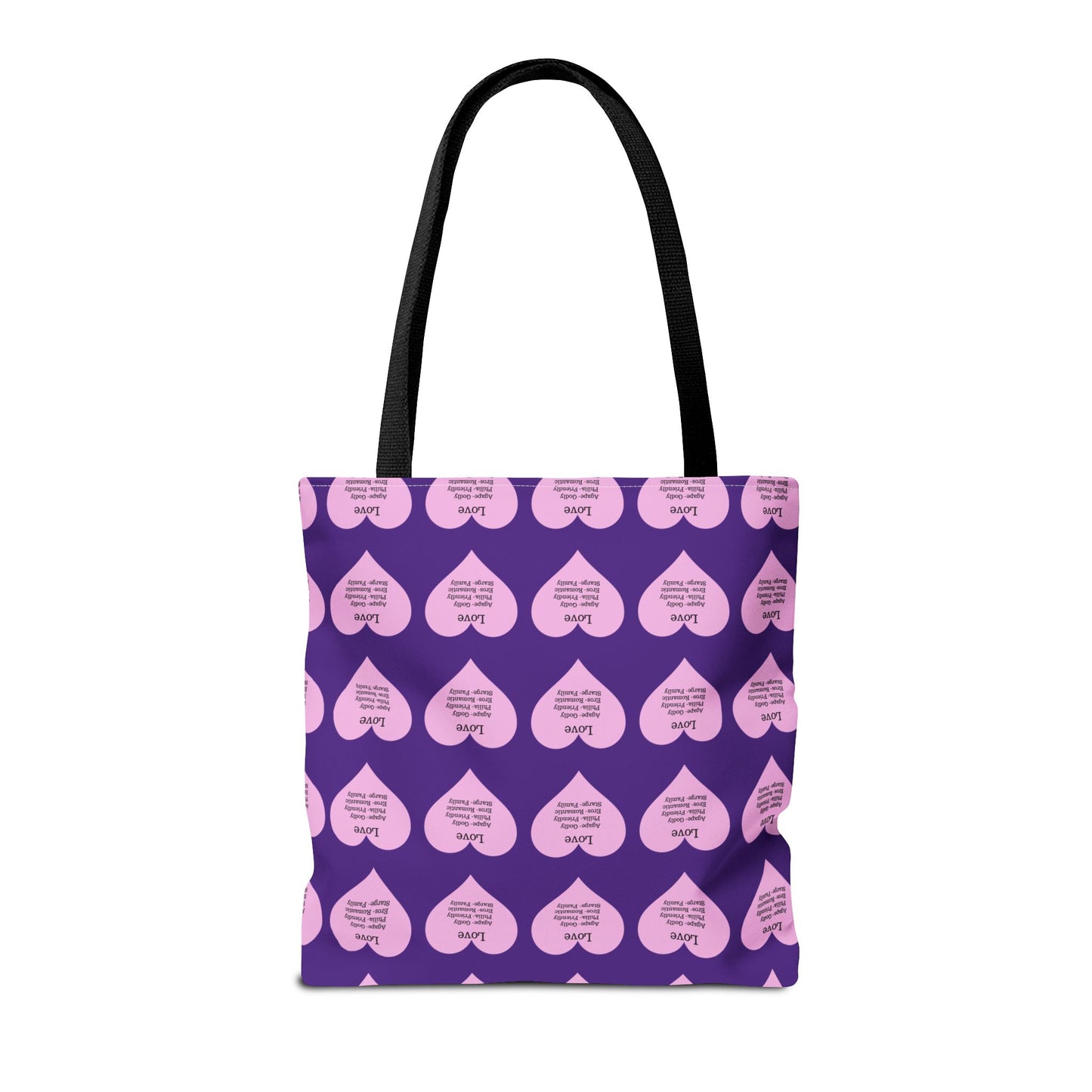 Pink Hearts Tote Bag (Purple)