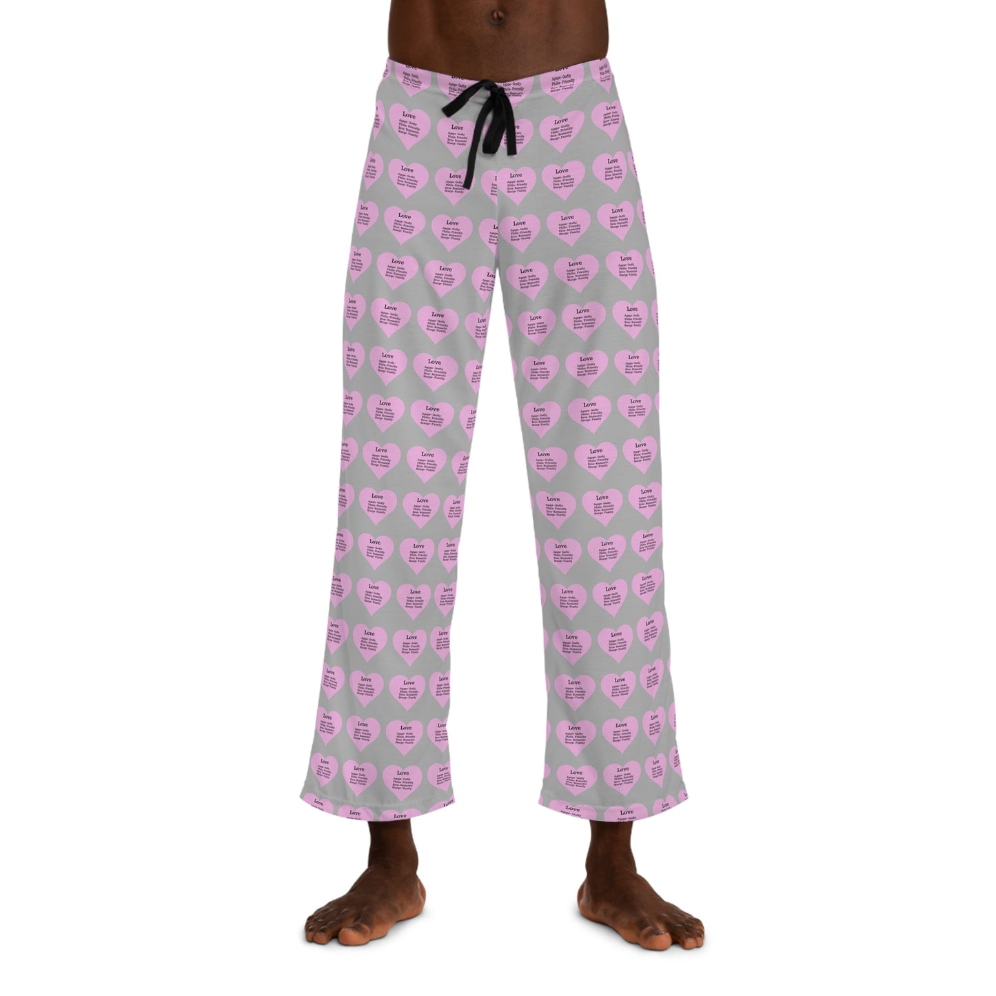 Men's All-Over Print Pajama Pants (Light Grey)