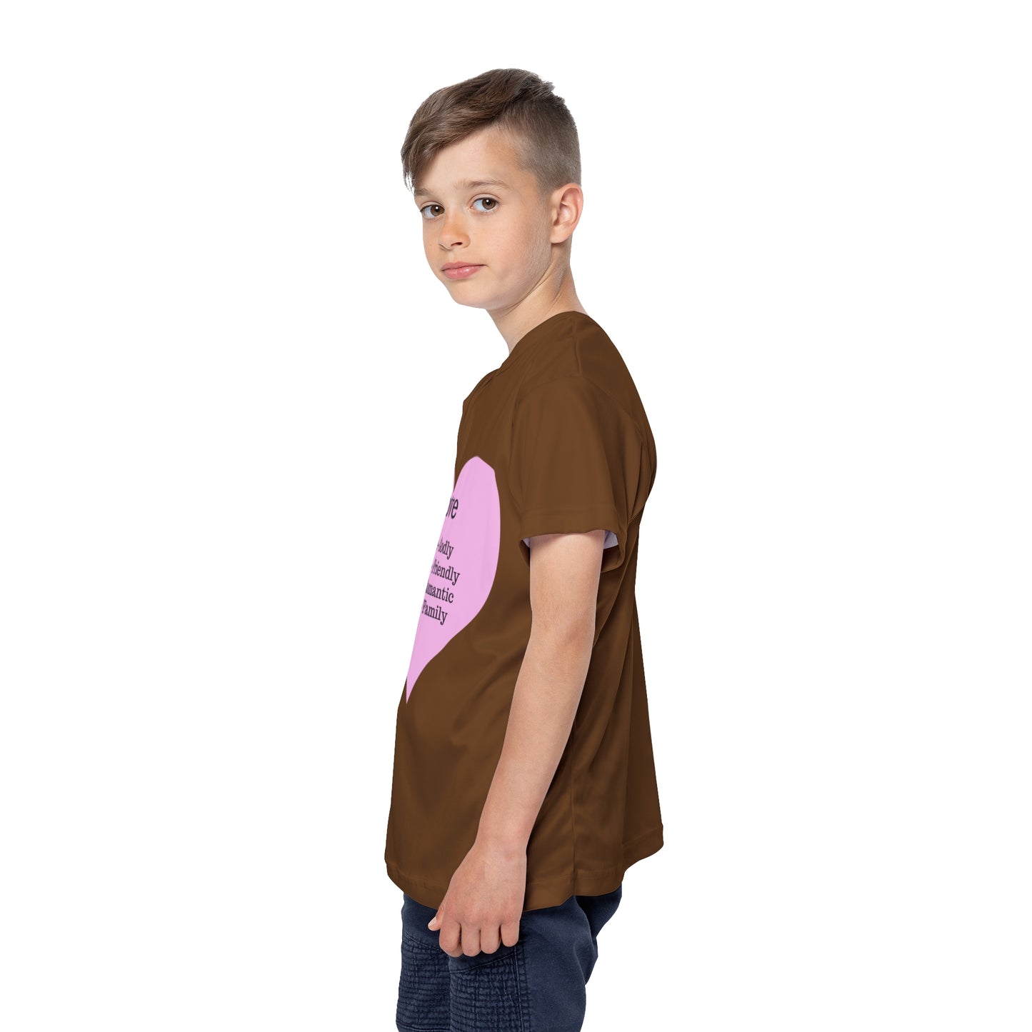 Types of Love Heart Kids Performance Jersey (Brown)