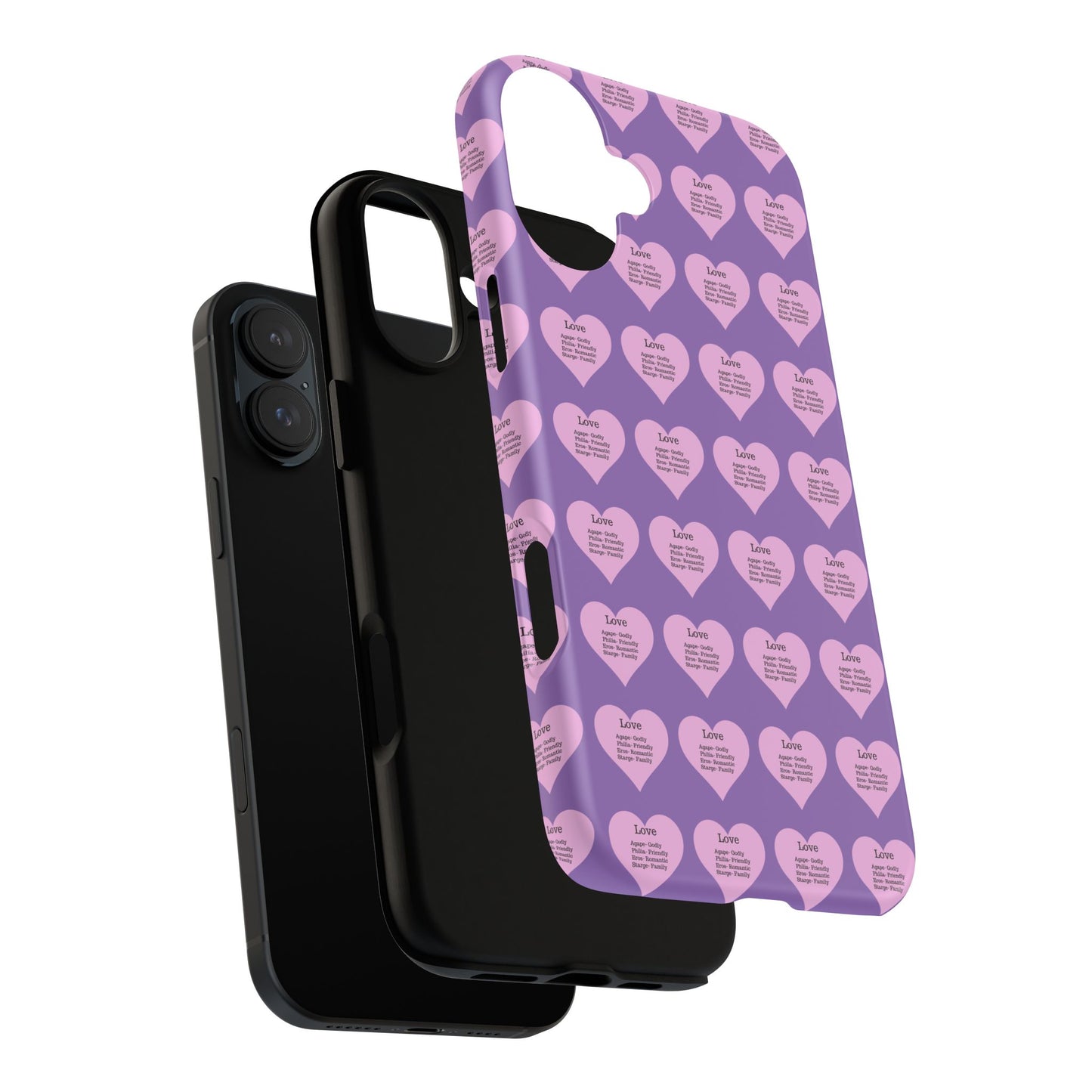 Hearts-A-Flutter Phone Case (iPhone, Google Pixel)(Light purple)