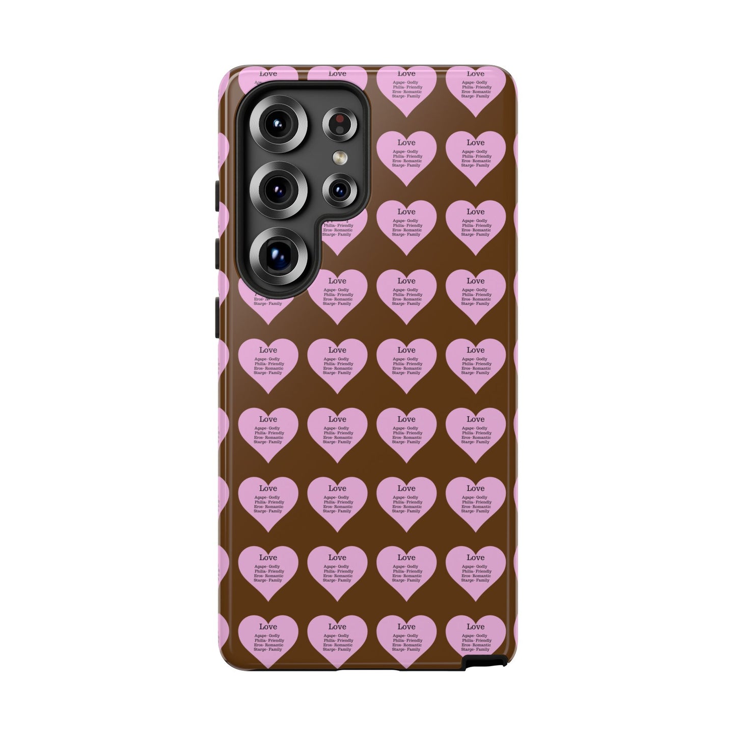 Hearts-A-Flutter Phone Case (Samsung)(Brown)