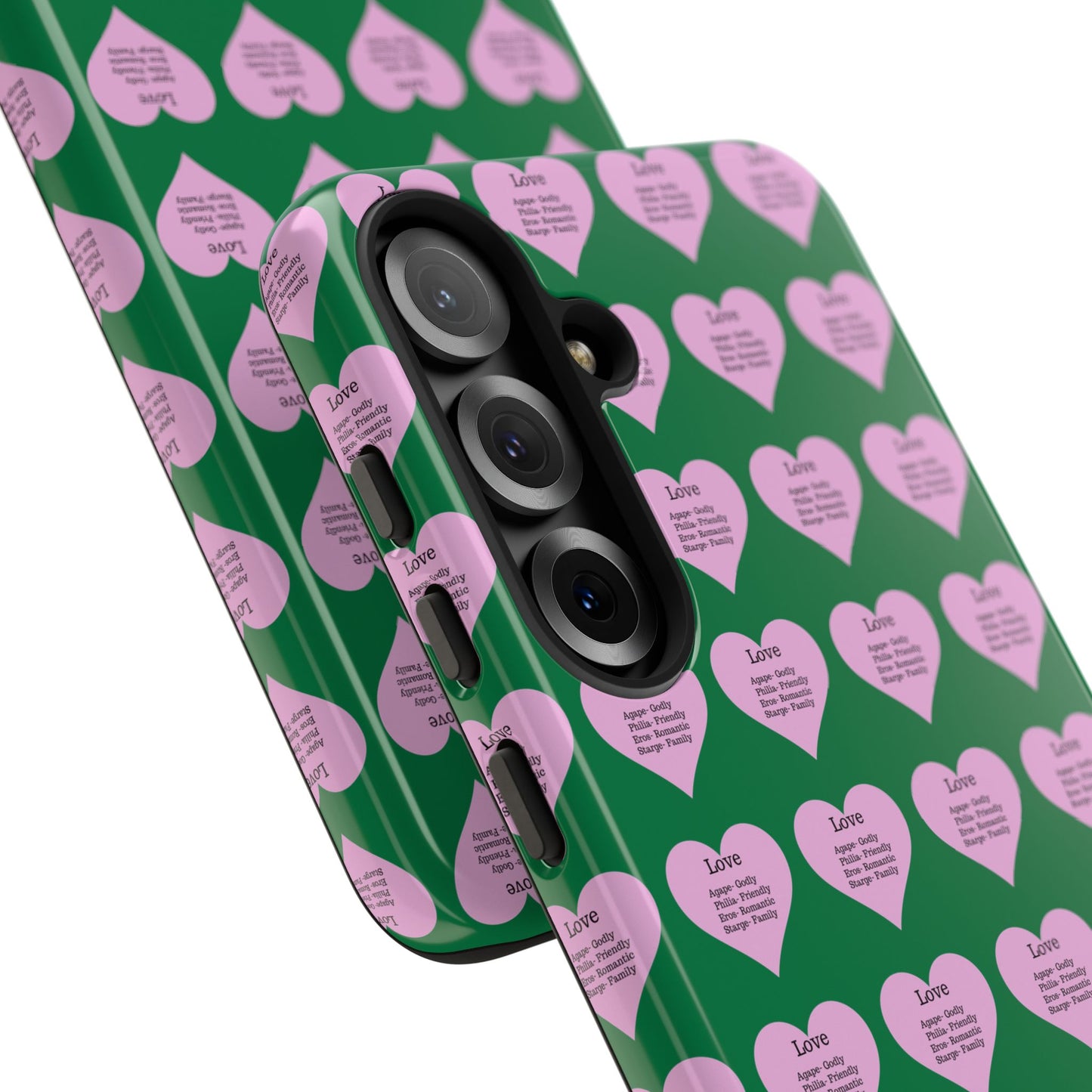 Hearts-A-Flutter Phone Case (Samsung)(Dark green)