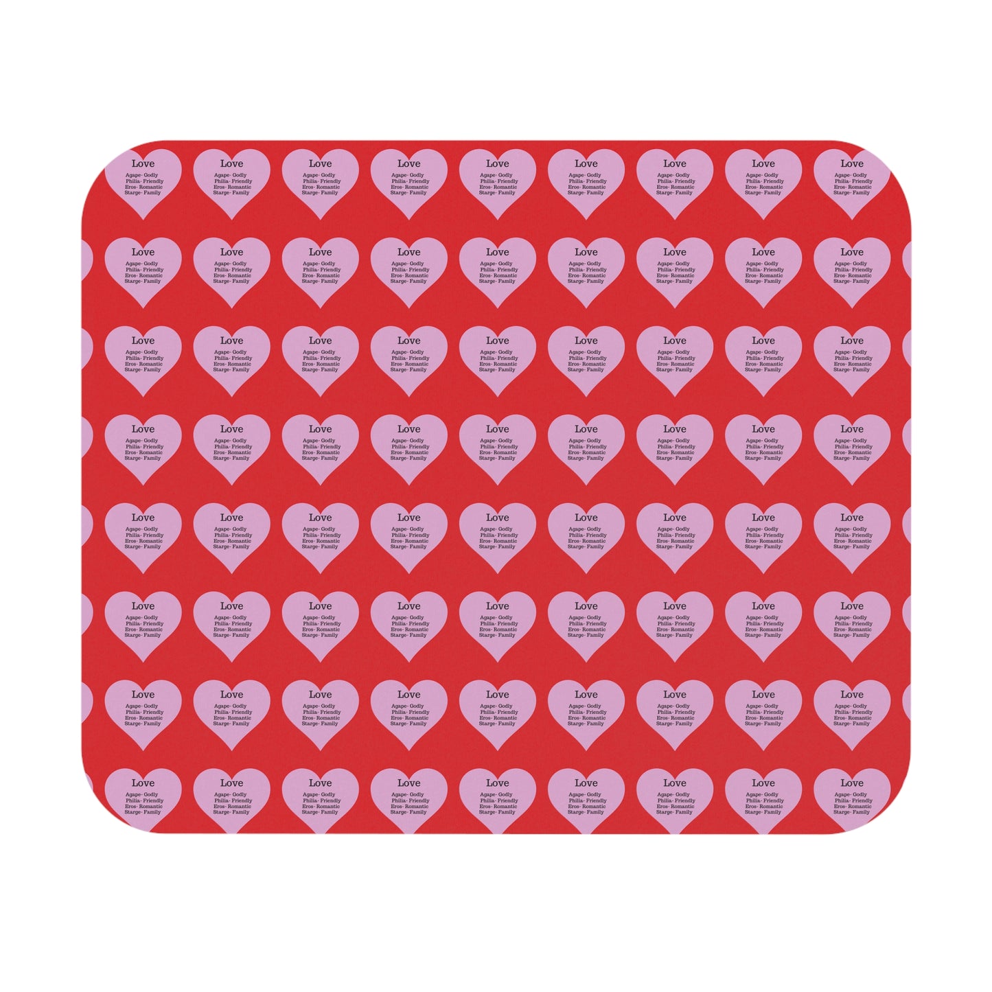 The Four Loves Mouse Pad Pattern Look (Red)