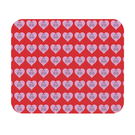 The Four Loves Mouse Pad Pattern Look (Red)