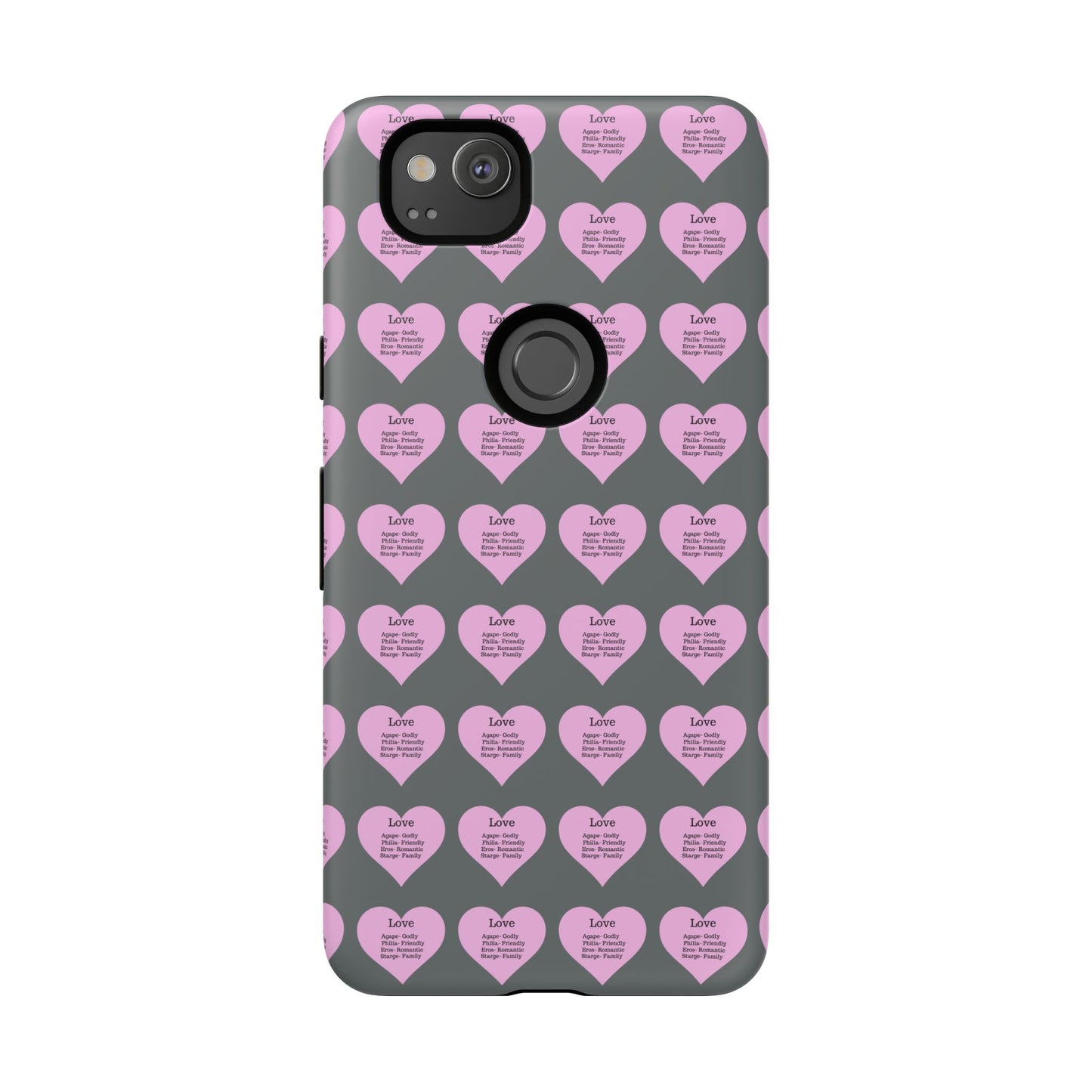 Hearts-A-Flutter Phone Case (iPhone, Google Pixel)(Dark grey)