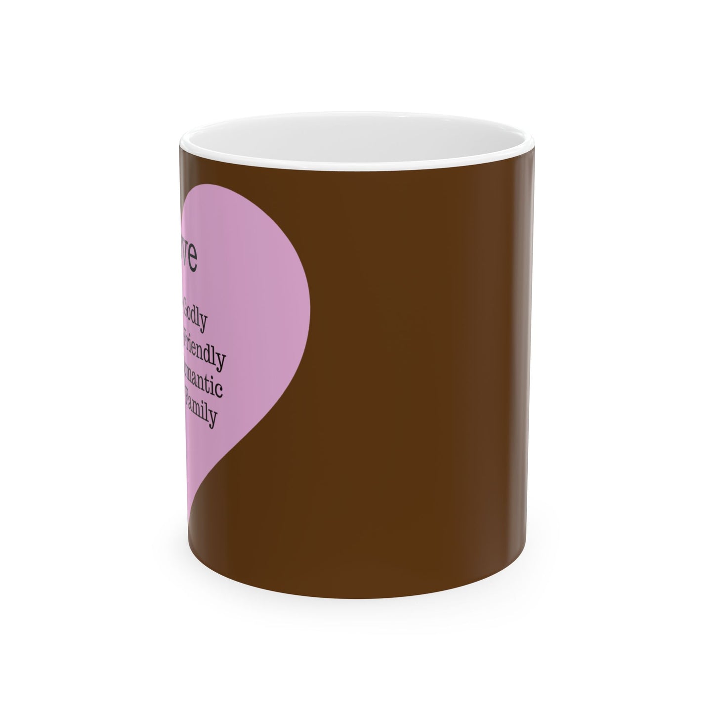 Charming Heart Ceramic Coffee Mug (Brown)