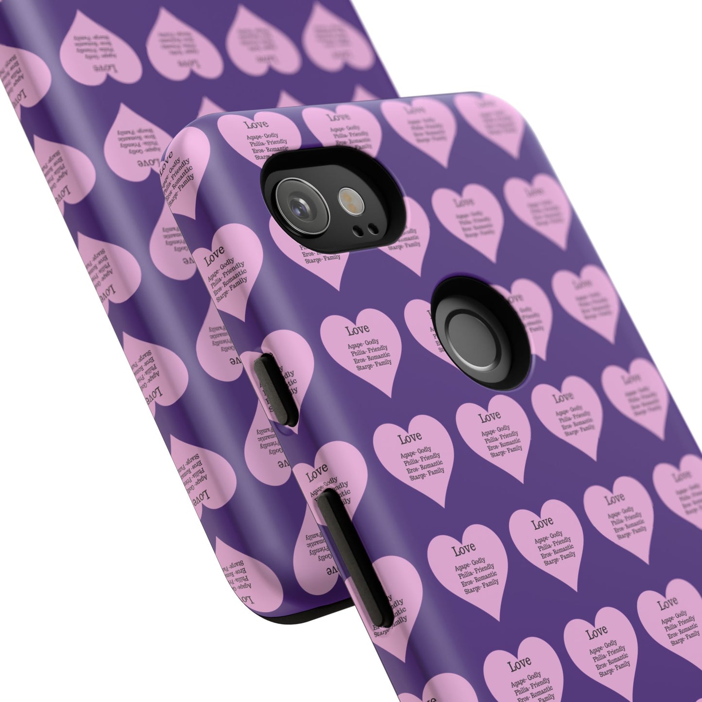 Hearts-A-Flutter Phone Case (iPhone, Google Pixel)(Purple)