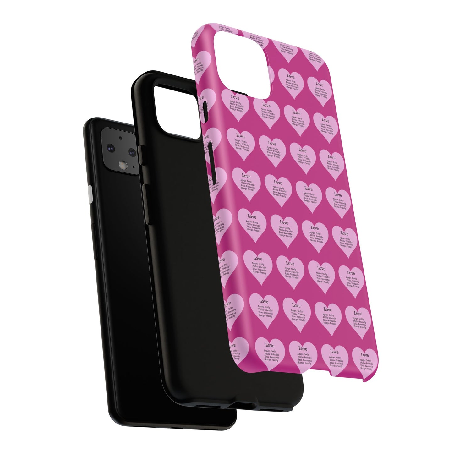 Hearts-A-Flutter Phone Case (iPhone, Google Pixel)(Pink)