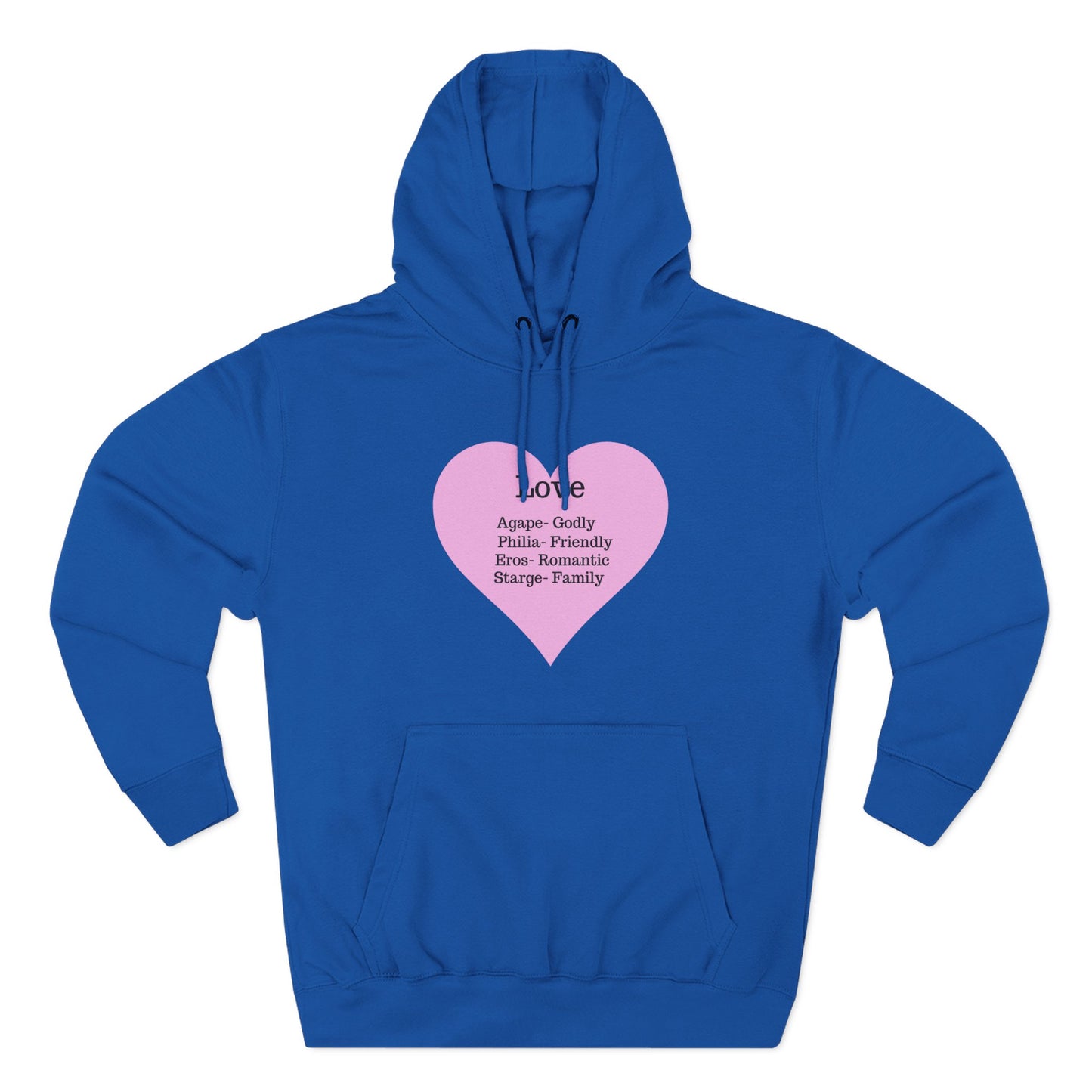 Cozy Heartfelt Love Fleece Hoodie | Soft Three-Panel Everyday Comfort
