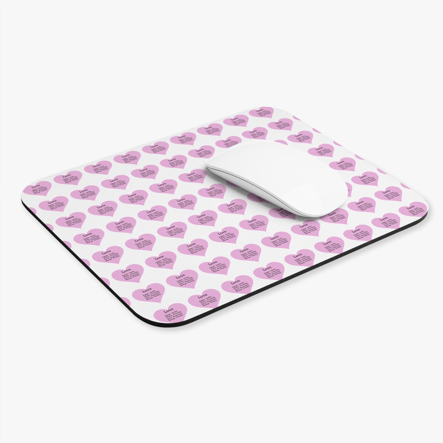 The Four Loves Mouse Pad Pattern Look (White)