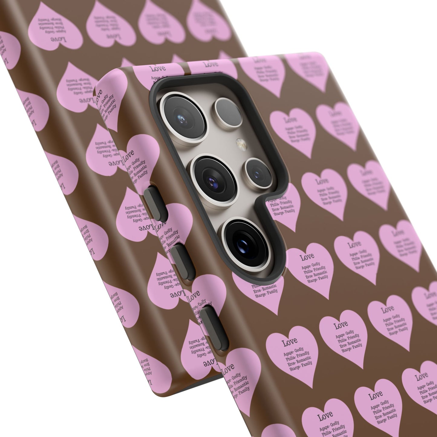 Hearts-A-Flutter Phone Case (Samsung)(Brown)