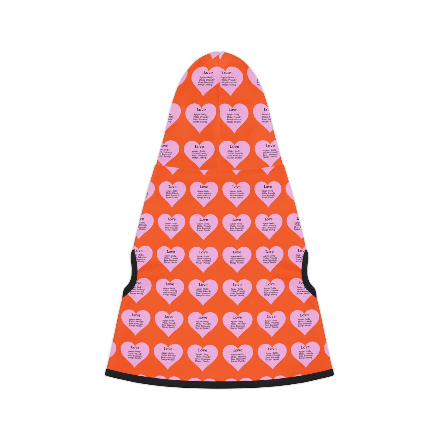 Charming Heart Pet Hoodie Pattern (Orange)