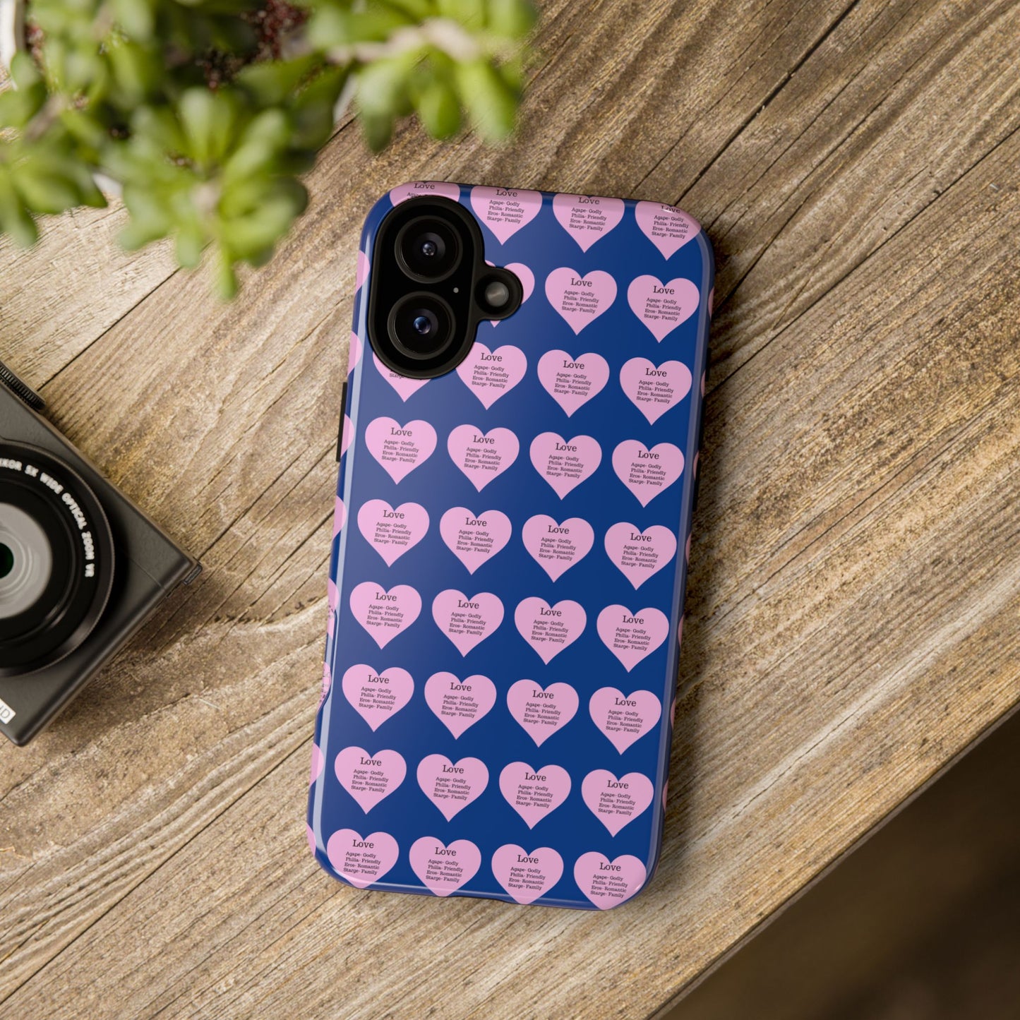 Hearts-A-Flutter Phone Case (iPhone, Google Pixel)(Dark blue)