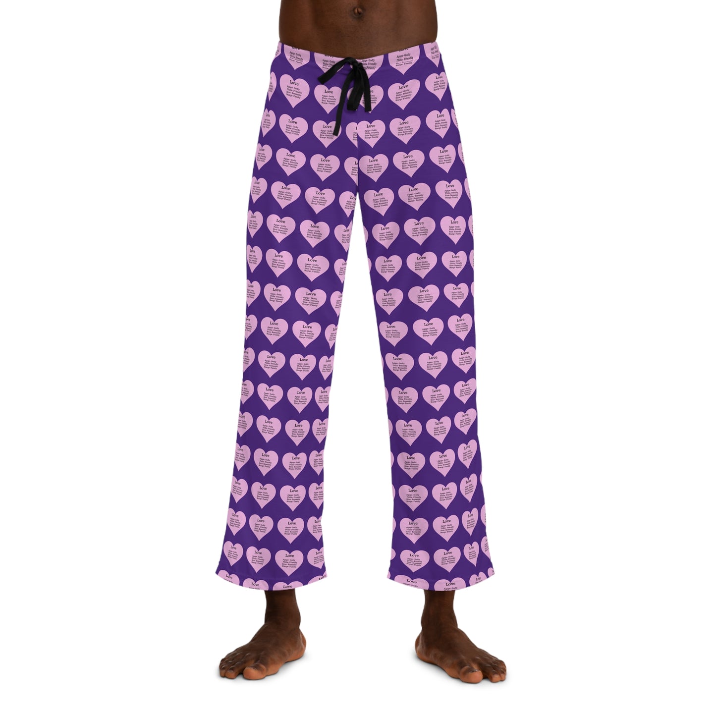 Men's All-Over Print Pajama Pants (Purple)