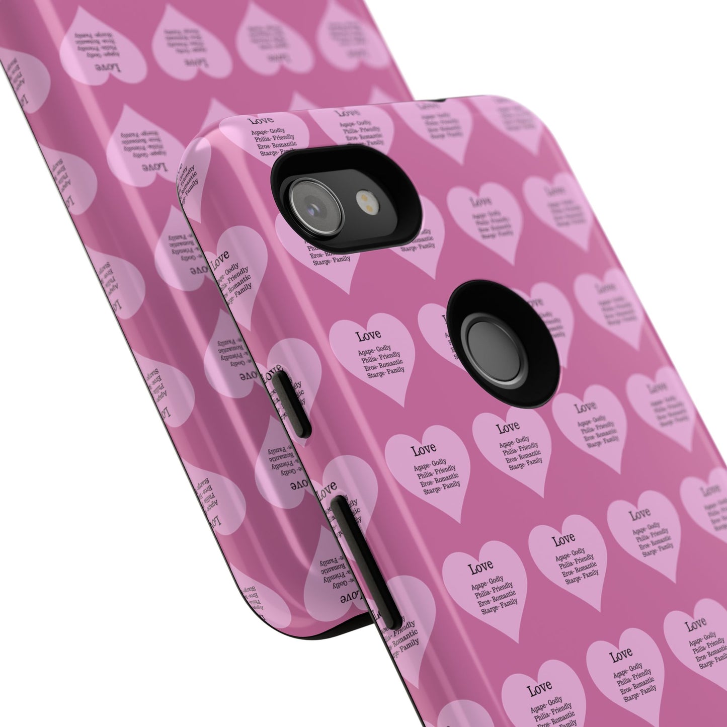 Hearts-A-Flutter Phone Case (iPhone, Google Pixel)(Light pink)