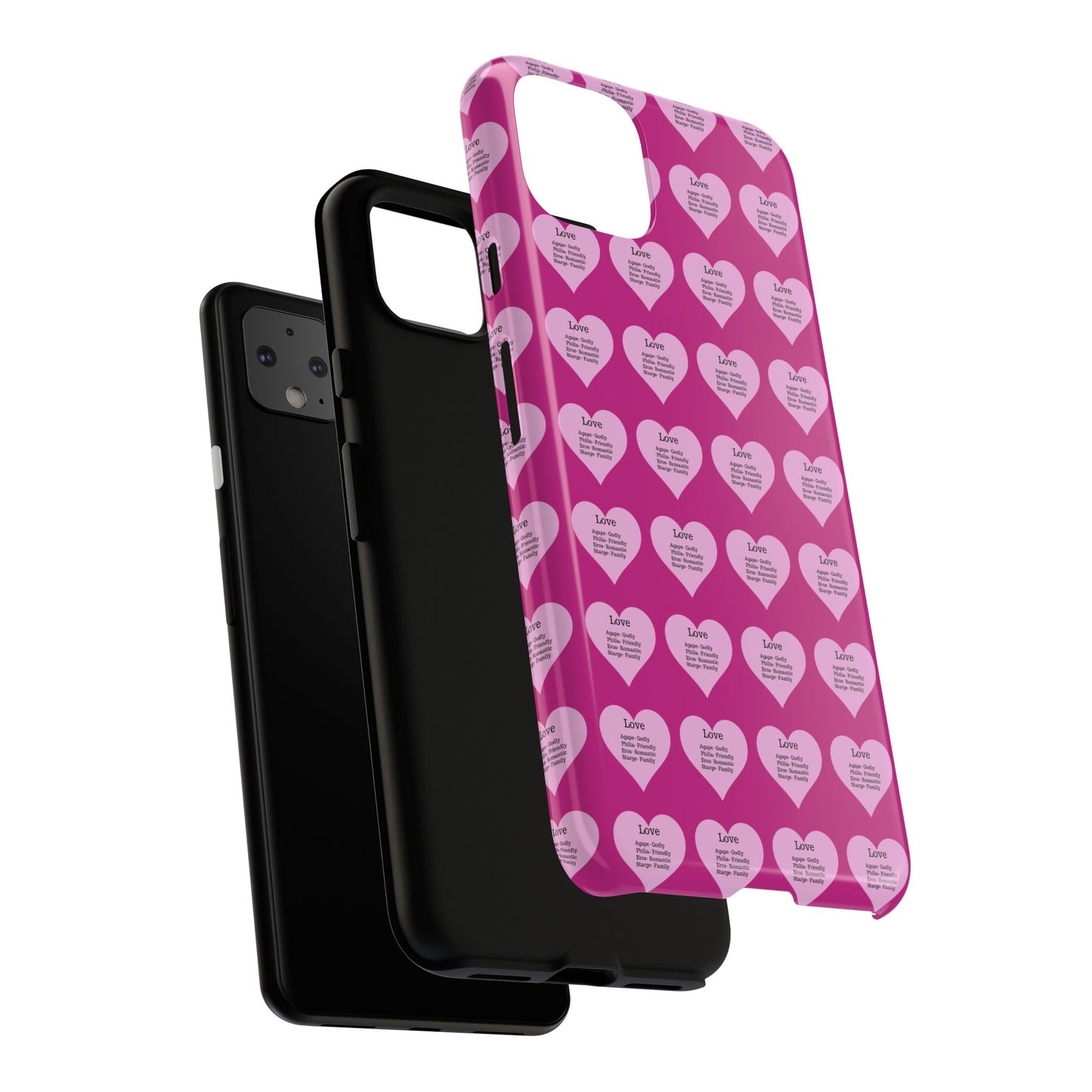 Hearts-A-Flutter Phone Case (iPhone, Google Pixel)(Pink)