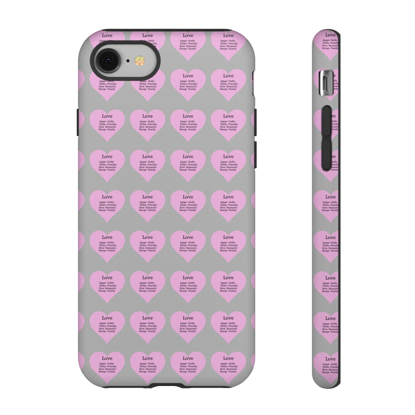Hearts-A-Flutter Phone Case (iPhone, Google Pixel)(Light grey)