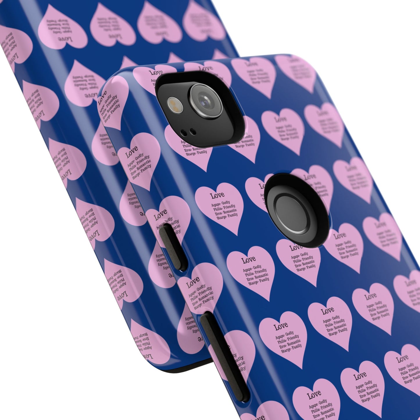 Hearts-A-Flutter Phone Case (iPhone, Google Pixel)(Dark blue)