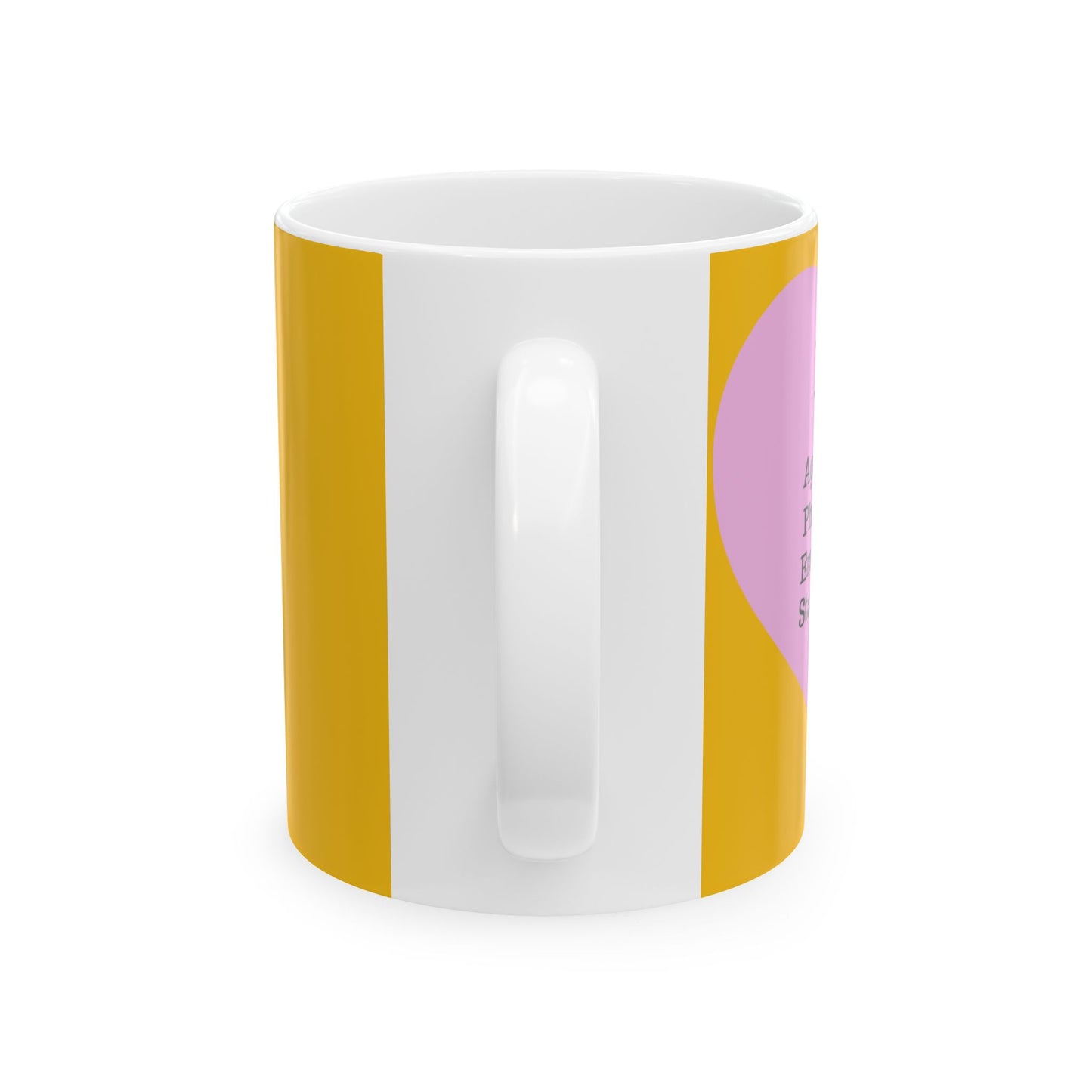 Charming Heart Ceramic Coffee Mug (Yellow)