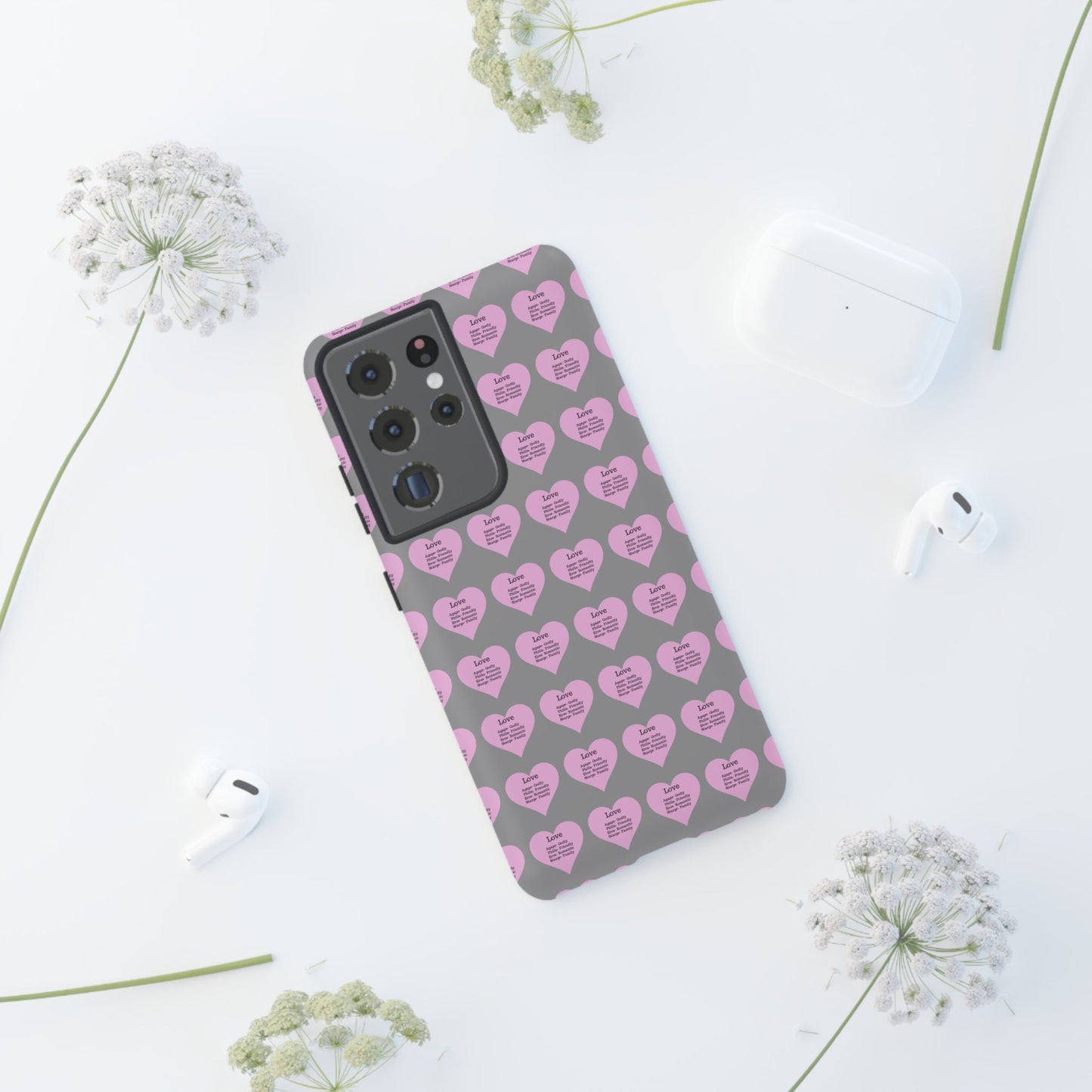 Hearts-A-Flutter Phone Case (Samsung)(Grey)