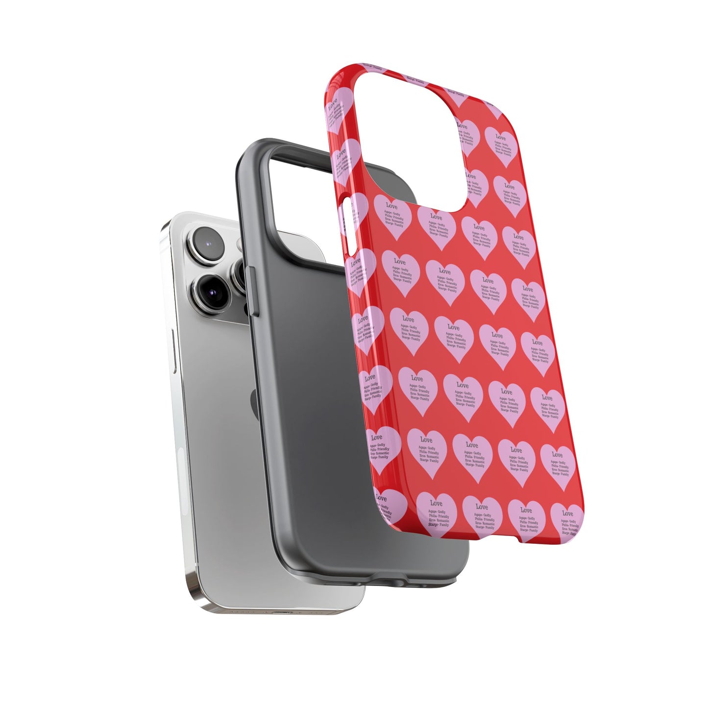 Hearts-A-Flutter Phone Case (iPhone, Google Pixel)(Red)