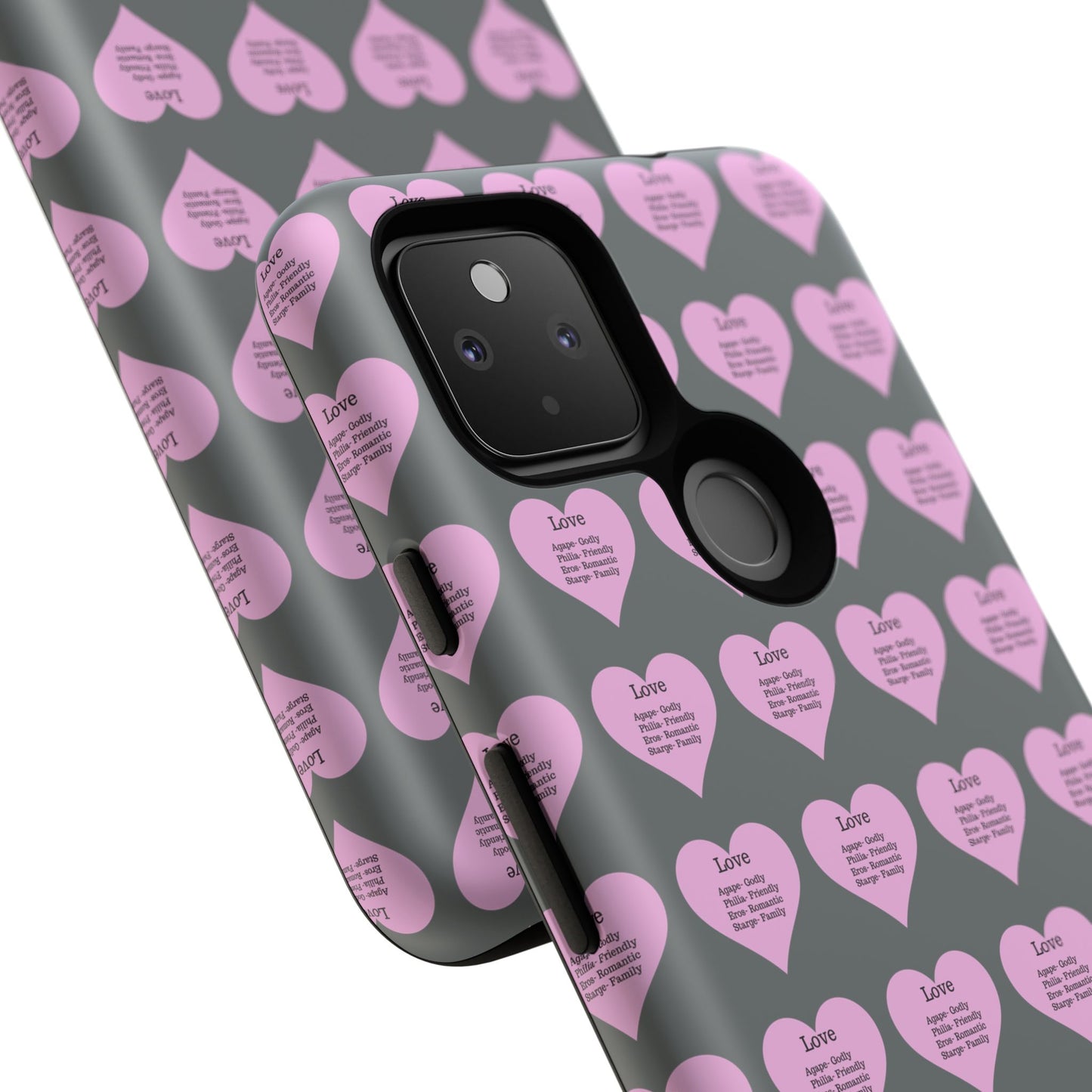 Hearts-A-Flutter Phone Case (iPhone, Google Pixel)(Dark grey)