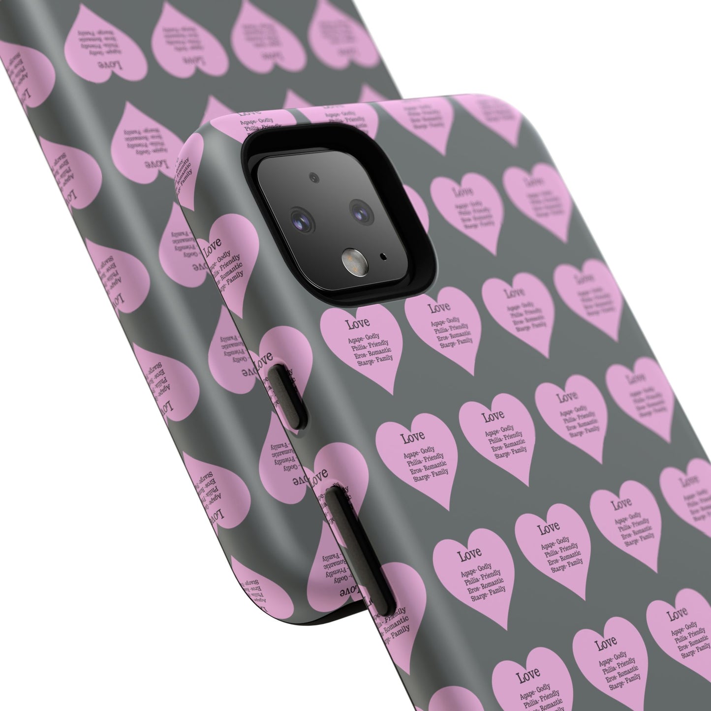 Hearts-A-Flutter Phone Case (iPhone, Google Pixel)(Dark grey)