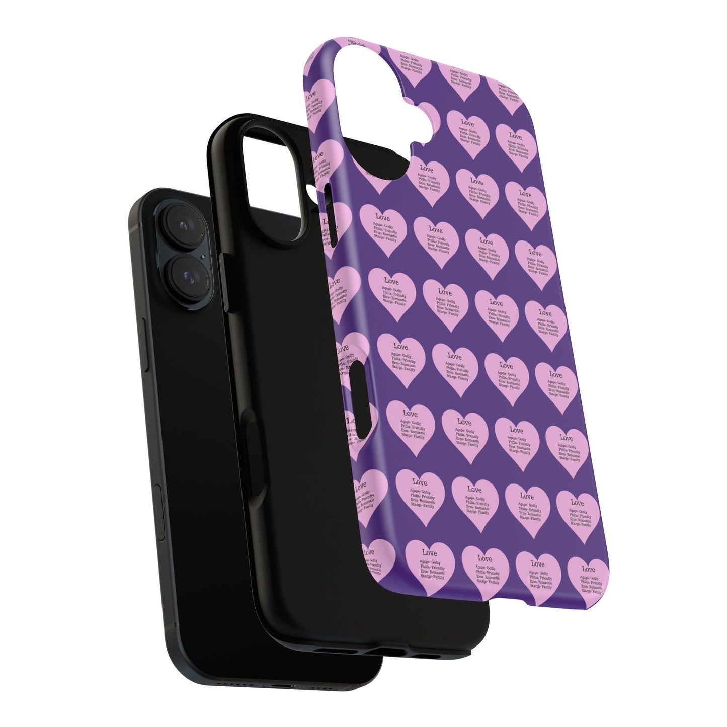Hearts-A-Flutter Phone Case (iPhone, Google Pixel)(Purple)