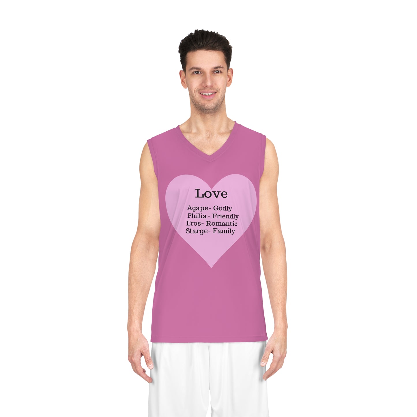 Love Heart Basketball Jersey (Light Pink)