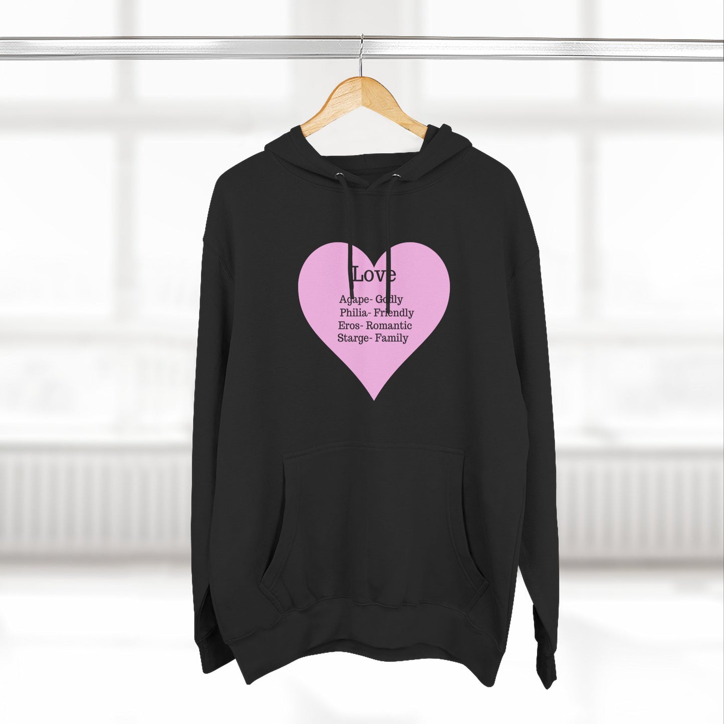 Cozy Heartfelt Love Fleece Hoodie | Soft Three-Panel Everyday Comfort