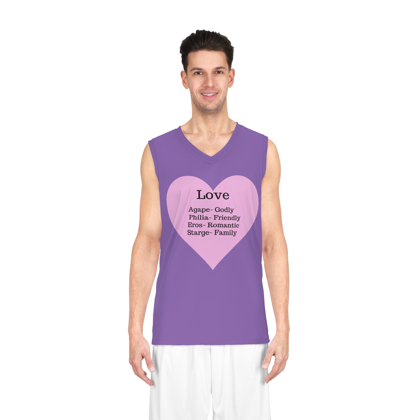 Love Heart Basketball Jersey (Light Purple)