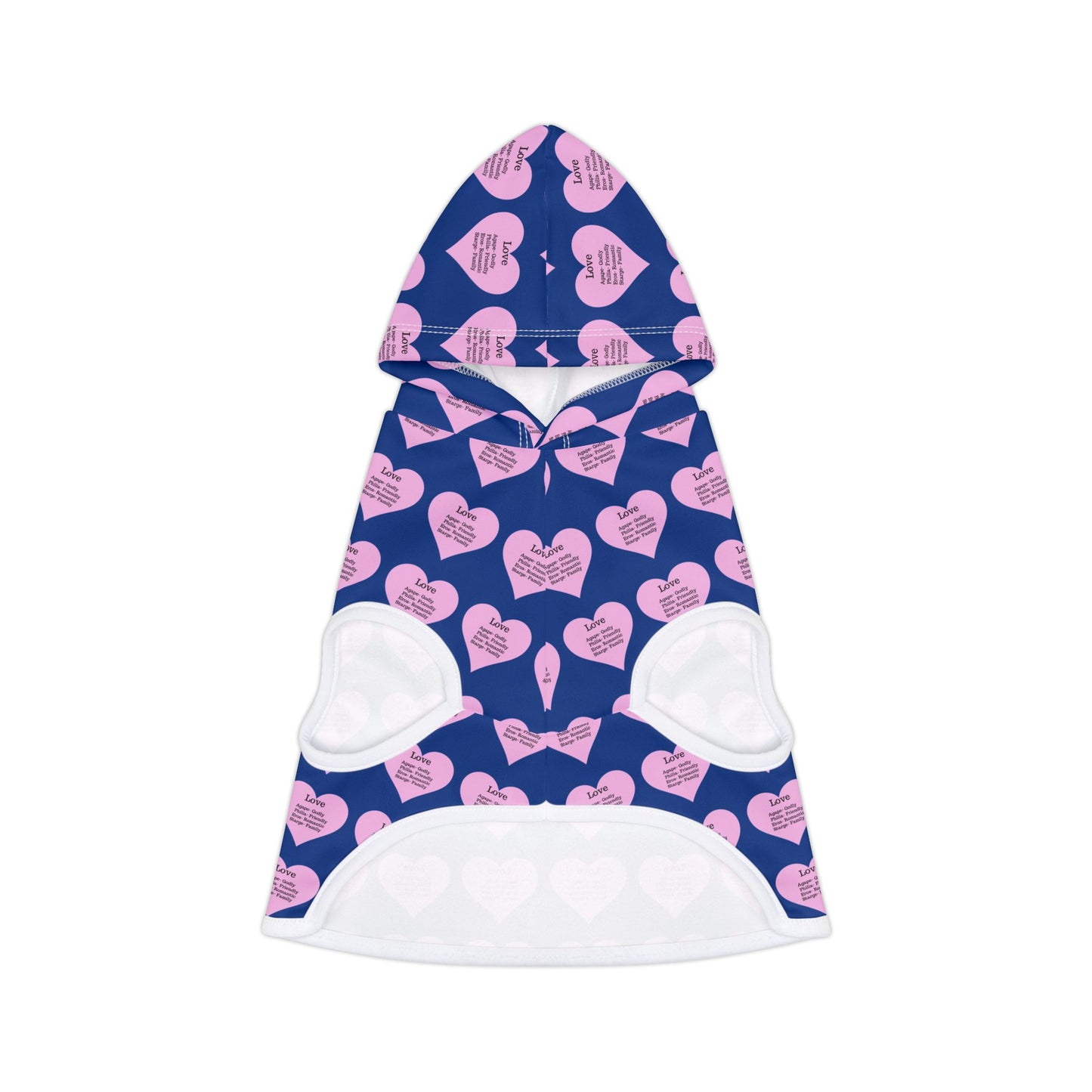 Charming Heart Pet Hoodie Pattern (Dark blue)