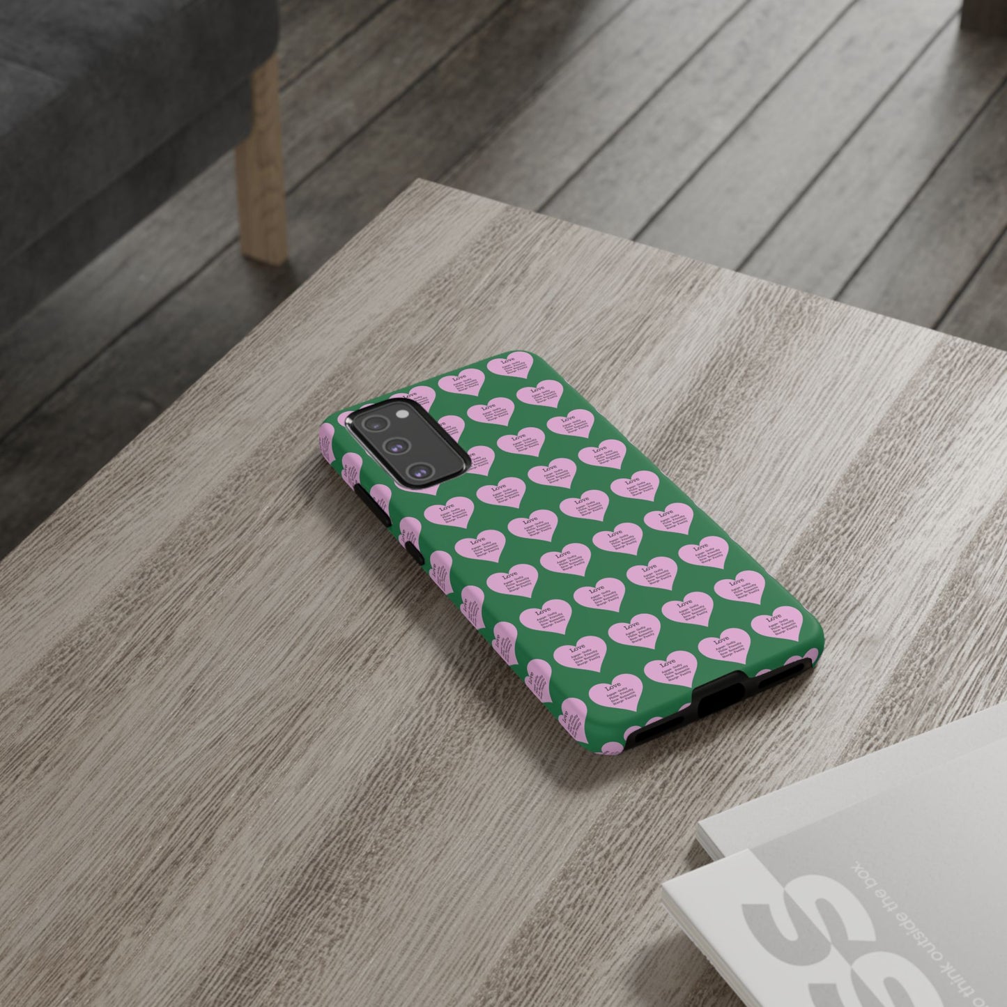 Hearts-A-Flutter Phone Case (Samsung)(Dark green)