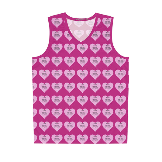 Love Heart All-Over-Print Basketball Jersey (Pink)