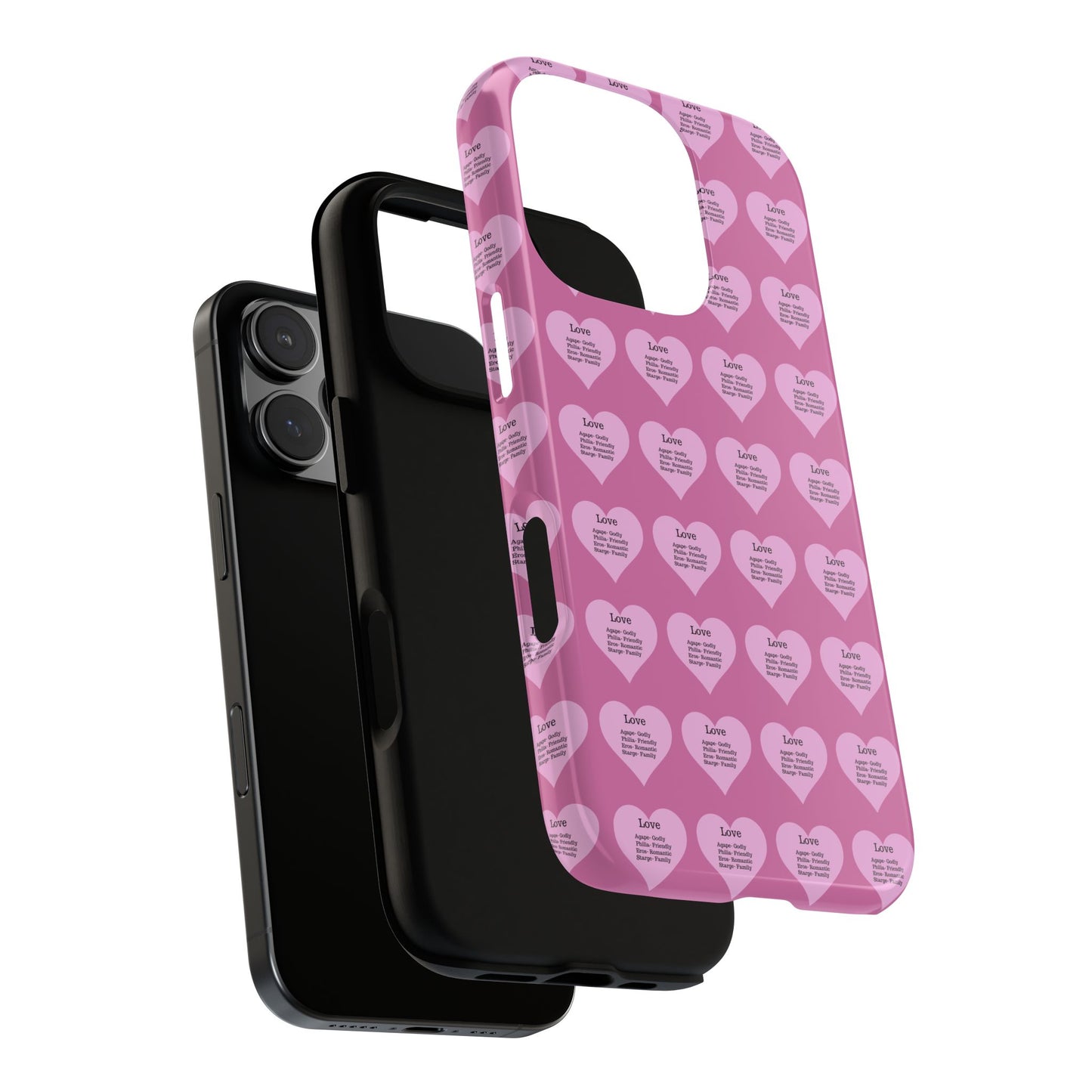 Hearts-A-Flutter Phone Case (iPhone, Google Pixel)(Light pink)